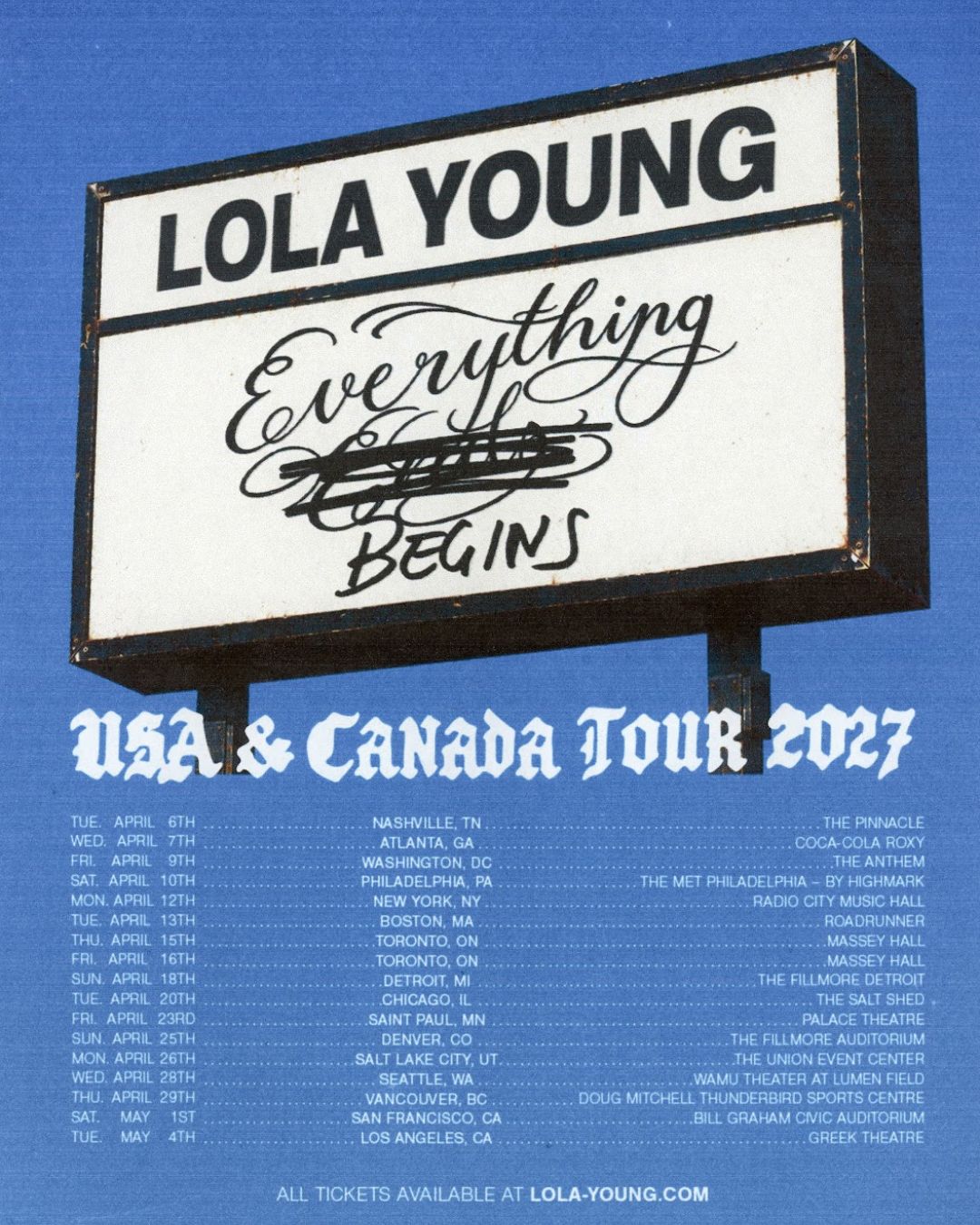 Afiche oficial de la gira 