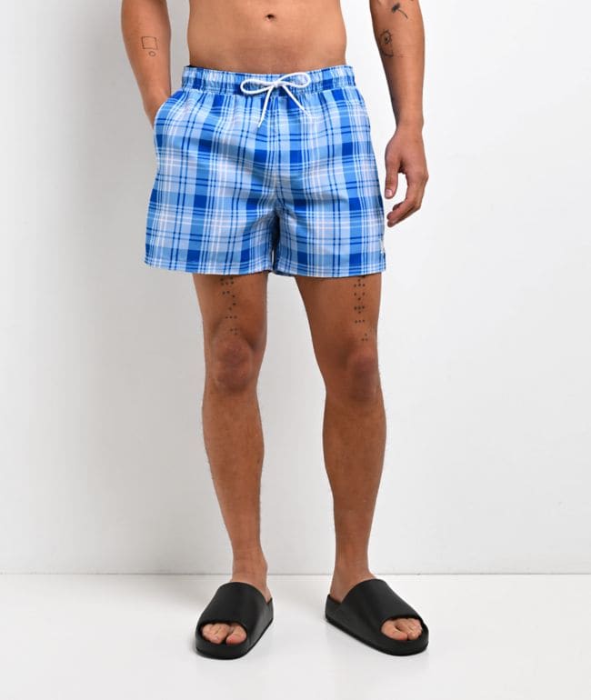 Empyre Ollie Plaid Blue Board Shorts