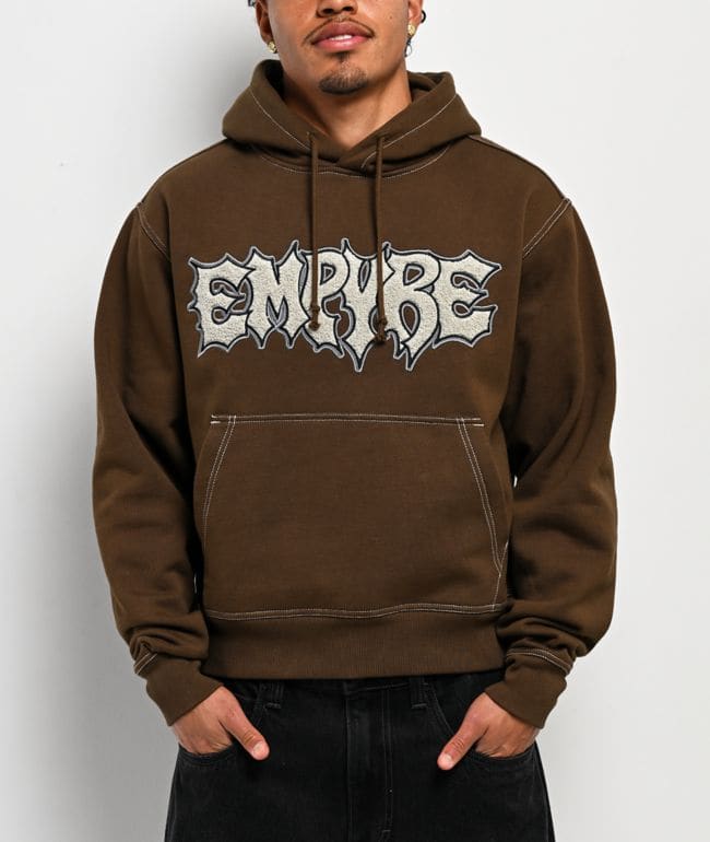 Empyre Resistance Brown Crop Hoodie