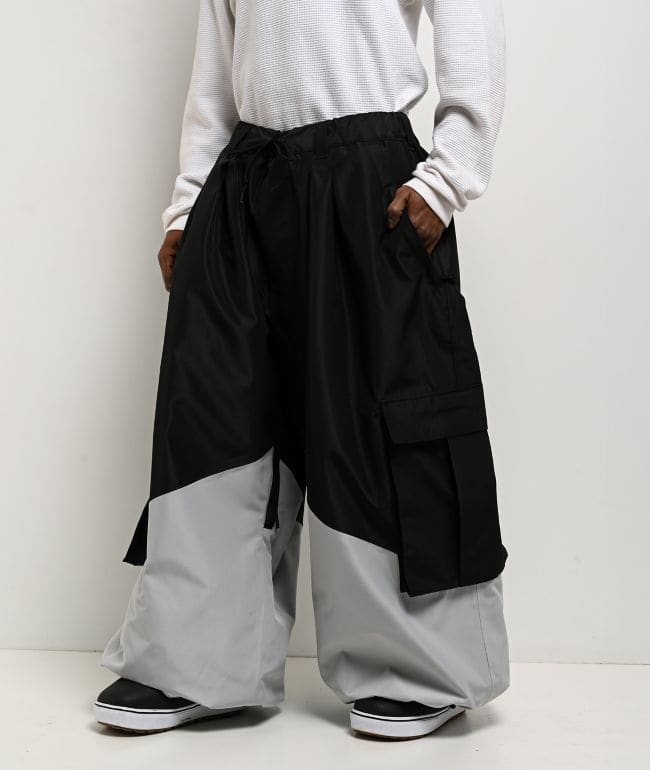 Empyre Tamarak Black & Grey 10K Ultra Baggy Snowboard Pants, foto 3