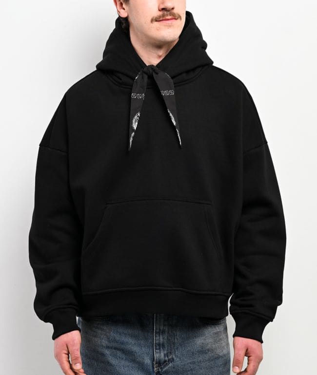 Shaka Wear Bandana Double Hood Black Hoodie
