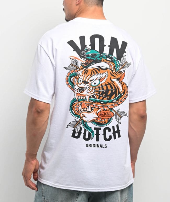 Von Dutch Tiger Snake Natural T-Shirt